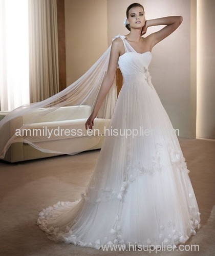 2011 hot sale new designer single strap wedding dresses