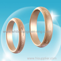 Couple's Tungsten Gold Wedding Rings