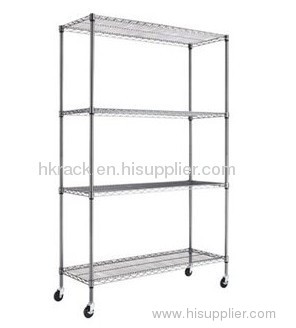 4-Tier Metal Shelving with castors