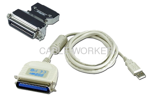 USB to IEEE1284 Parallel Printer with Mini-Cen36 Bi-directional Adaptor Cable
