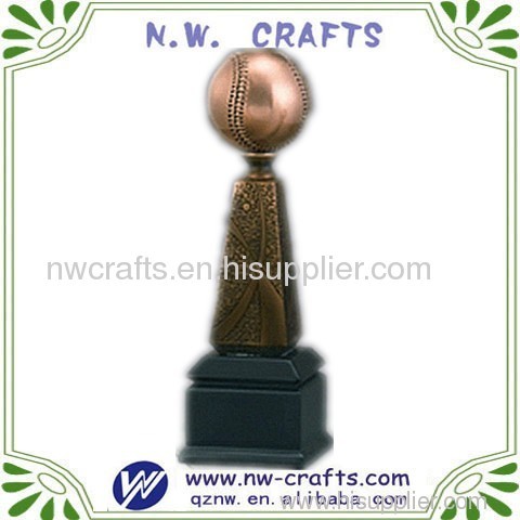 Antique Gold Pointed Baseball Trophy