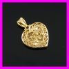 18k gold plated muslim peach heart pendant 1610123