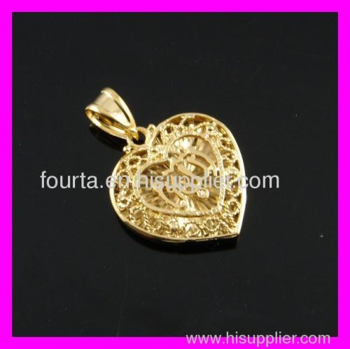 18k gold plated muslim peach heart pendant 1610123