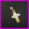 Brass 18K gold plated cross pendant 1620004