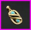 fashion gold plated turquoise pendant 1620243