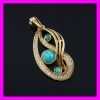 Turquoise 18K gold plated pendant 1620275