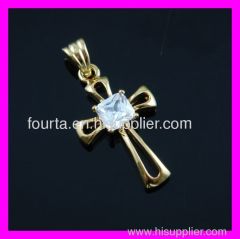 18k gold plated cross pendant FJ 1620309