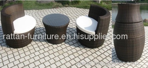 rattan outdoor furniture dinner set with 2 chairs