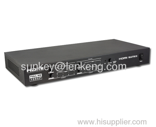 LKV344 4x4 3D HDMI Matrix Switch with Remote Control and RS232