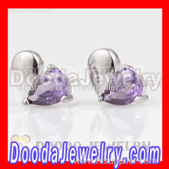Cheap silver stud earrings wholesale with cubic zirconia