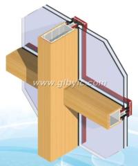 aluminum wood curtain wall