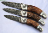 Damascus Folding Pocket Knives Set