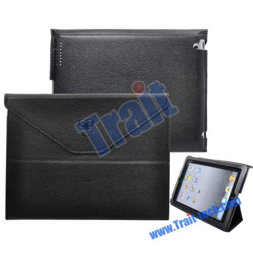 Envelope Style Stand Leather Case for iPad 2(Black)