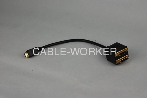 HDMI type A to DVI-D dual link splitter cable