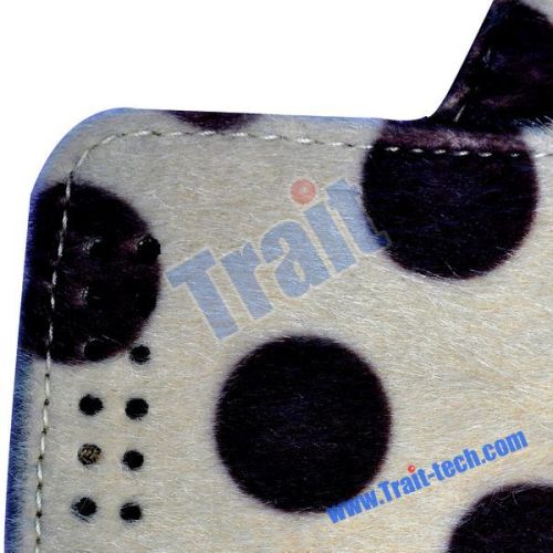 Dots Pattern Mink Handbag Stand Leather Case for iPad 2(Cream-colored)