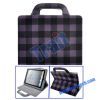 Lattice Pattern Mink Handbag Stand Leather Case for iPad 2(Purple)