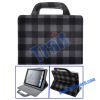 Lattice Pattern Mink Handbag Stand Leather Case for iPad 2(Grey)
