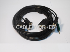 KVM cable assemblies HDB15PM+DB9PM+DC3.5 TO HDB15PM+DB9PF+DC3.5