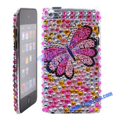 Cute Butterfly Pattern Rhinestone Bling Case for iPod Touch 4