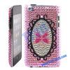 Lovely Butterfly Pattern Pink Diamond Case for iPod Touch 4