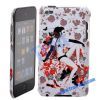 Sexy Girl and Flowers Pattern Leather Coat Hard Case for Apple iPod Touch 4