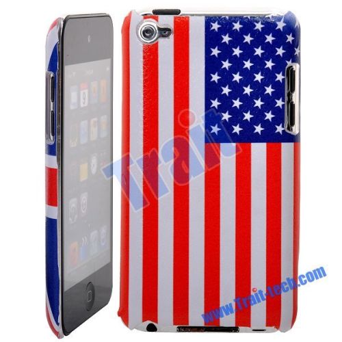 American National Flag Pattern Leather Coat Hard Case for Apple iPod Touch 4