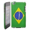 Brazil National Flag Pattern Leather Coat Hard Case for Apple iPod Touch 4