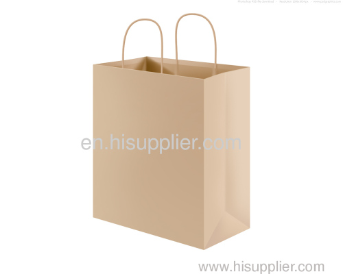 Brown kraft recycled paper shopping bags