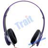 Purple Handfree 3.5mm Foldable Earphone Headphone