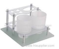 Table Toothbrush Holder & Toothpaste with double tumbler holder