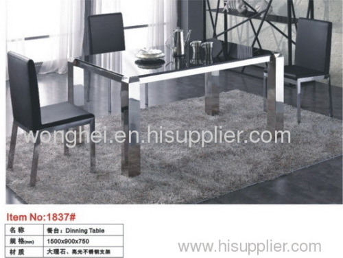 shiny stainless steel dining table