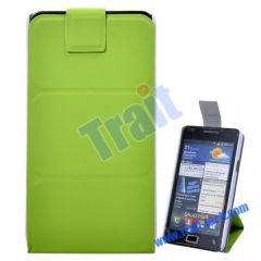 New Flip Stand Leather Case for Samsung i9100 Galaxy S2(Green)