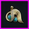 fashion 18K gold plated turquoise pendant 1620693