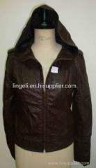Women PU Leather Jacket HY001