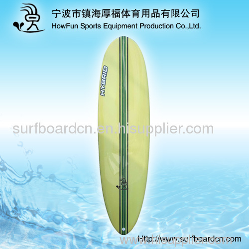 PU surfboard deep blue and light blue coloring