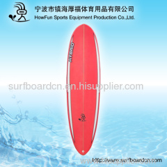 PU surfboard red and white coloring