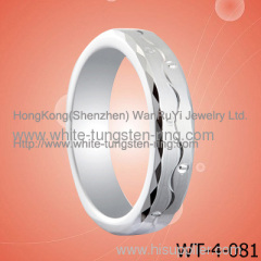 White Tungsten Ring