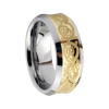 Gold Plated Laser Celtic Tungsten Ring Concave Style