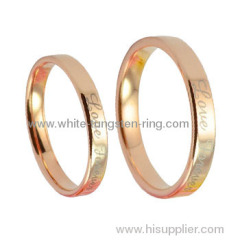 Rose Gold Plated Laser Plain Tungsten Ring