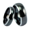 Black Double Tone Dome Tungsten Ring