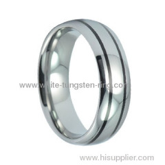 Black Resin Inlay Dome Tungsten Ring