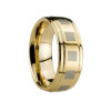 Step Edges Gold Plated & Laser Tungsten Ring