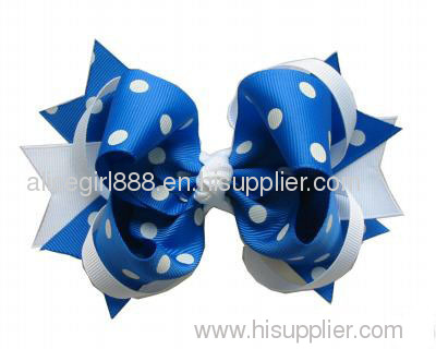 girls grosgrain ribbon bows dots hairbows