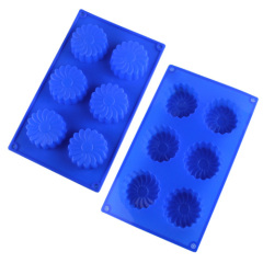 6 Cavities Silicone Cake Mold -- Flower