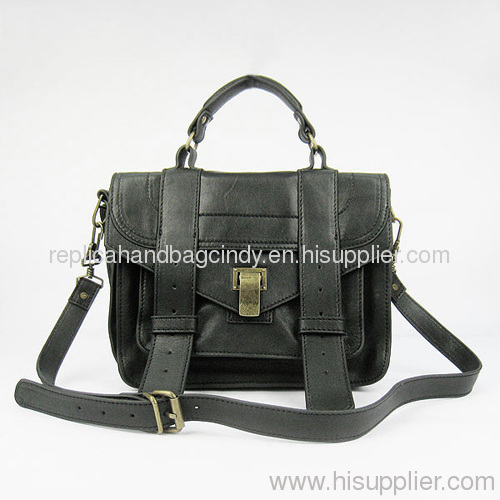 Proenza Schouler Ps1 Large Black Leather Satchel Bag