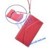 Wallet Purse with Wrist Strap Leather Case Cover for Mobile Phone(Red)