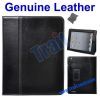 Black Folio Genuine Leather Case Stand for iPad 2