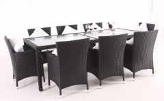 Dinning sets for 8 people PE wicker outdoor furniture