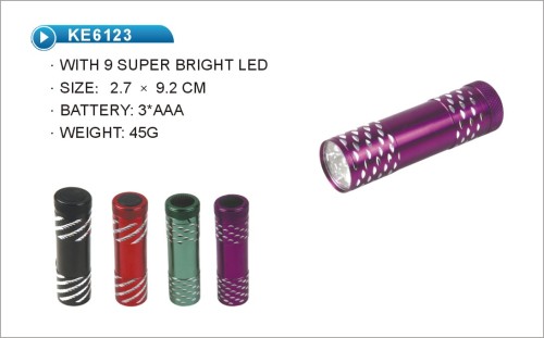 New colorful 9 LED Flashlight