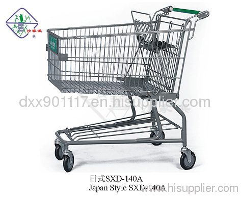 Japan Style Supermarket Shopping Cart With 4 Wheels